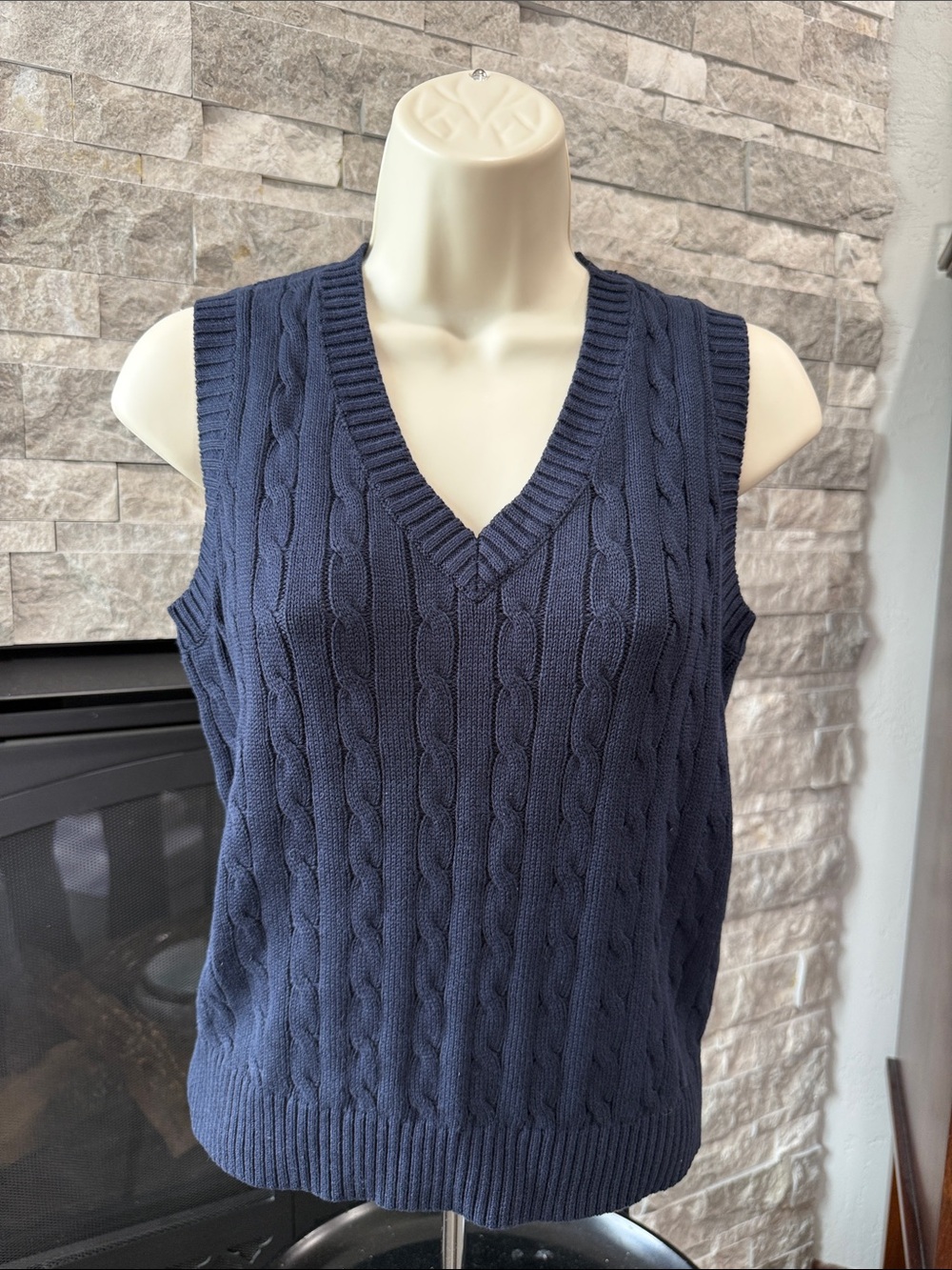 Brandy Melville Navy V-Neck Sweater Vest